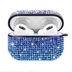 Rhinestone Gradient Bling Glitter Sparkle Diamond Crystal Case for Apple Airpods Pro (Blue)